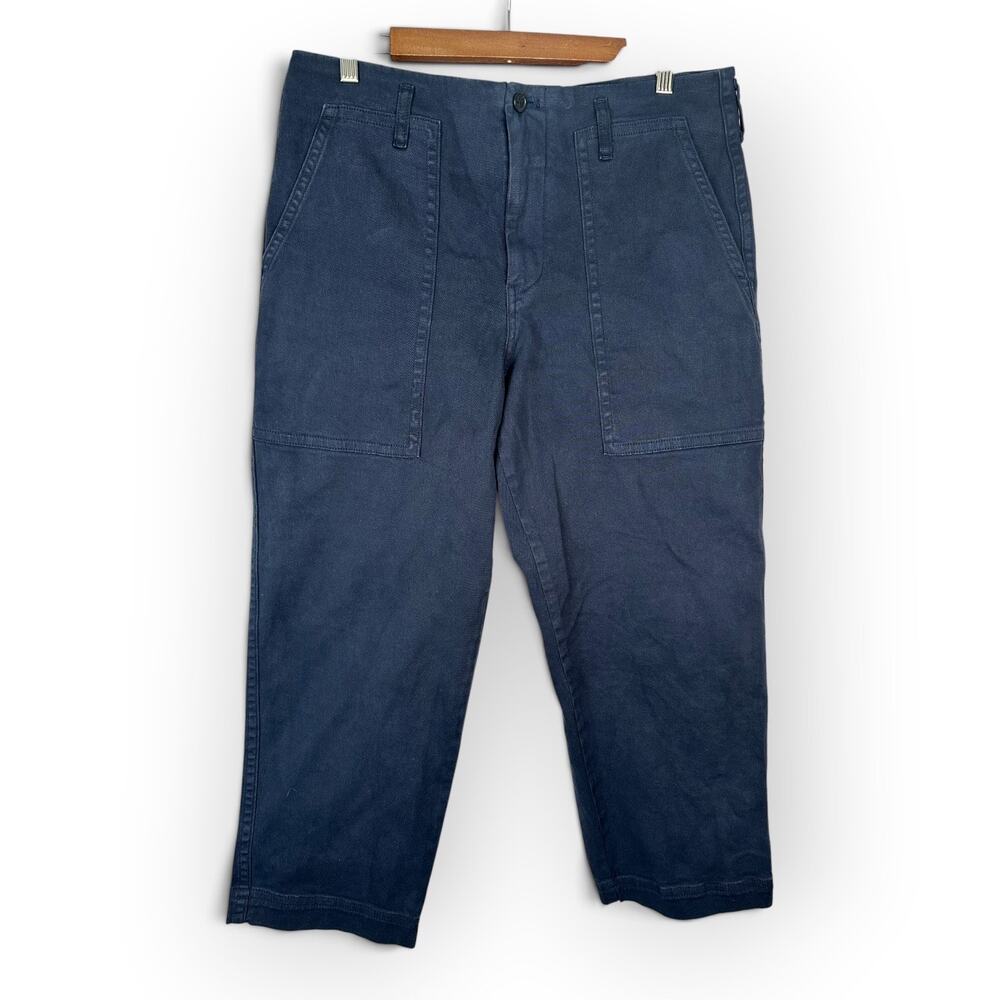 Everlane Women size 12 Navy Straight Leg Utility Pants Organic Cotton